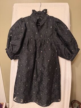 Jade Black Eyelet Mini Dress